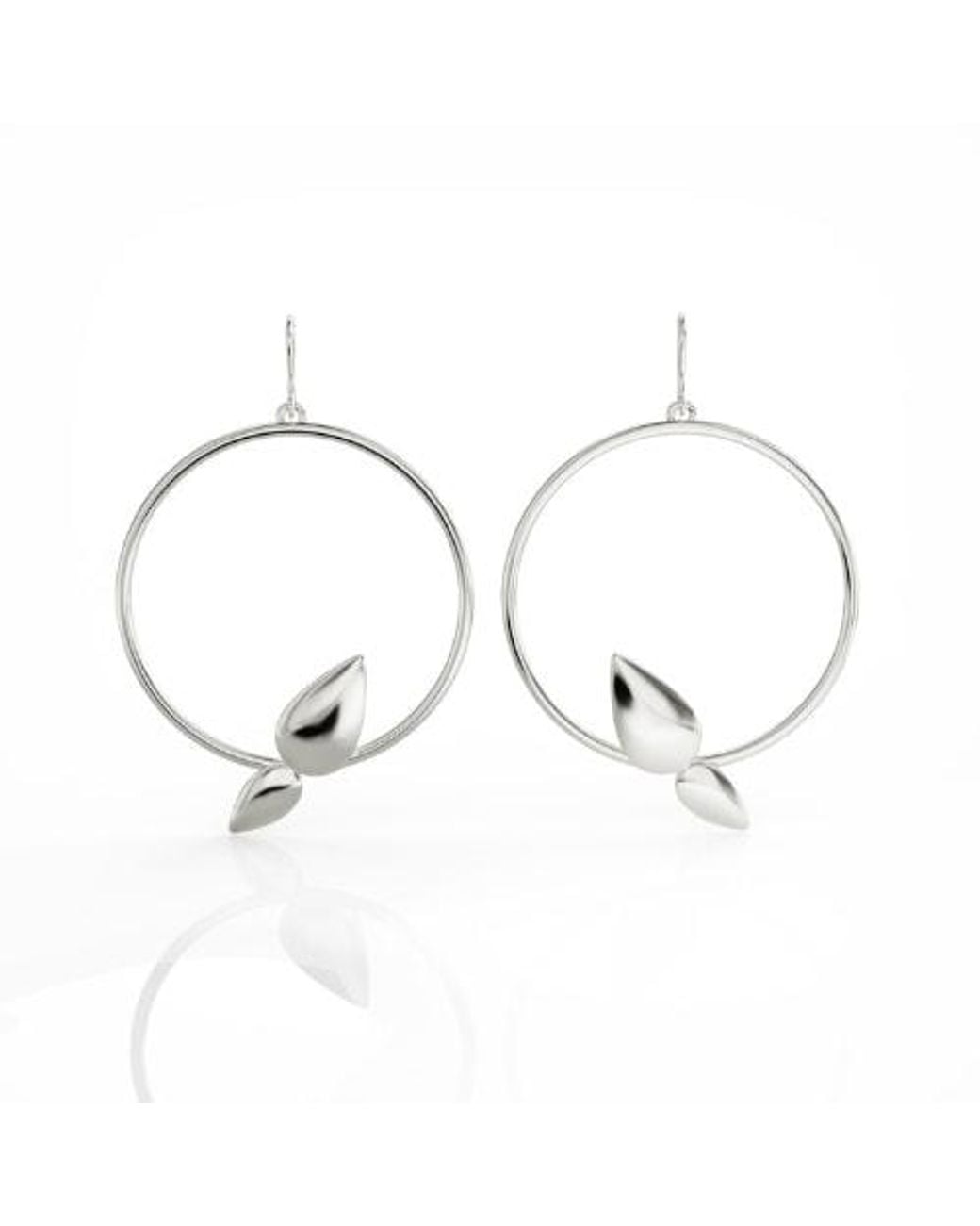 Linda Fiore Metallic Lotus Hoop Earring