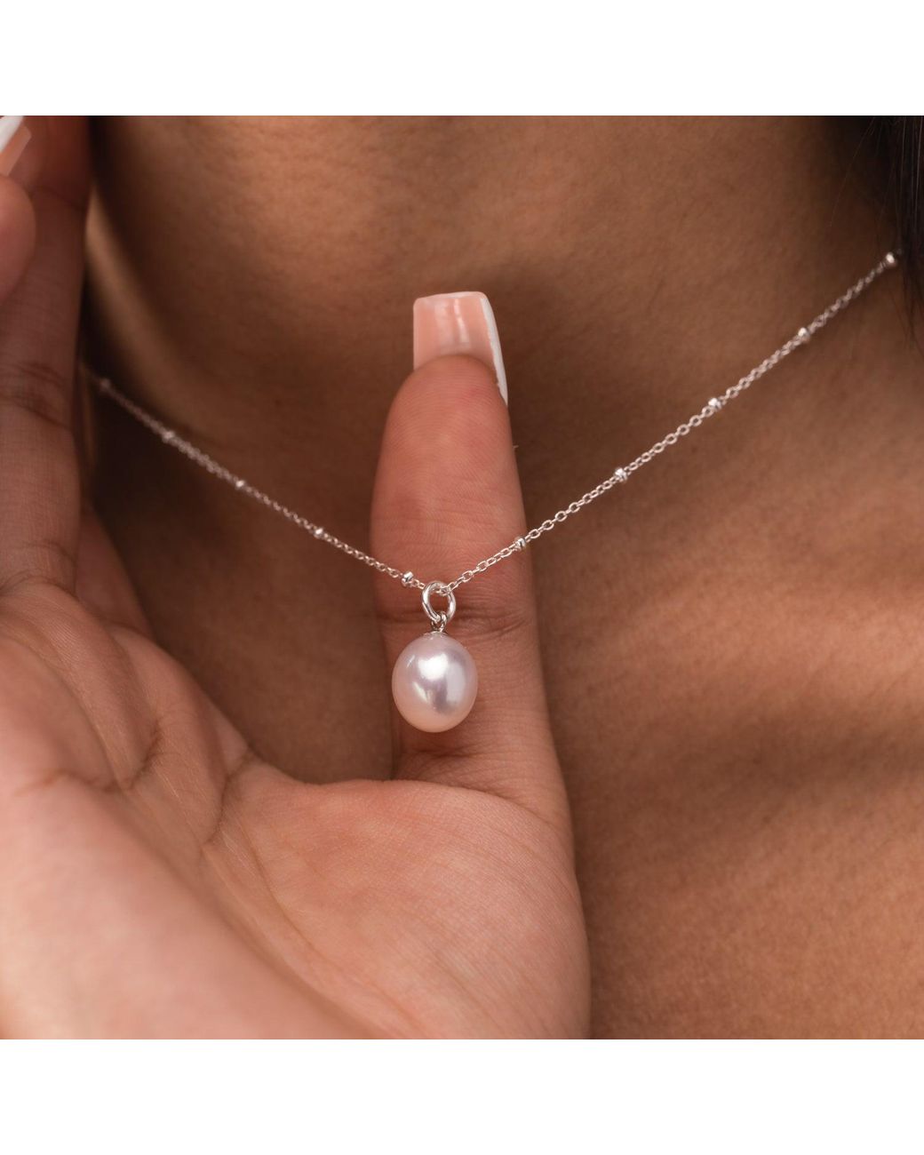 Dower & Hall Metallic Large Oval Luna Pearl Pendant