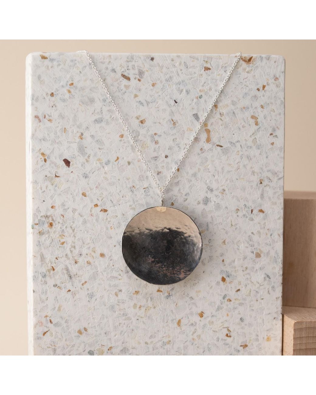 Silver Moon Gray Sterling Necklace With Pendant