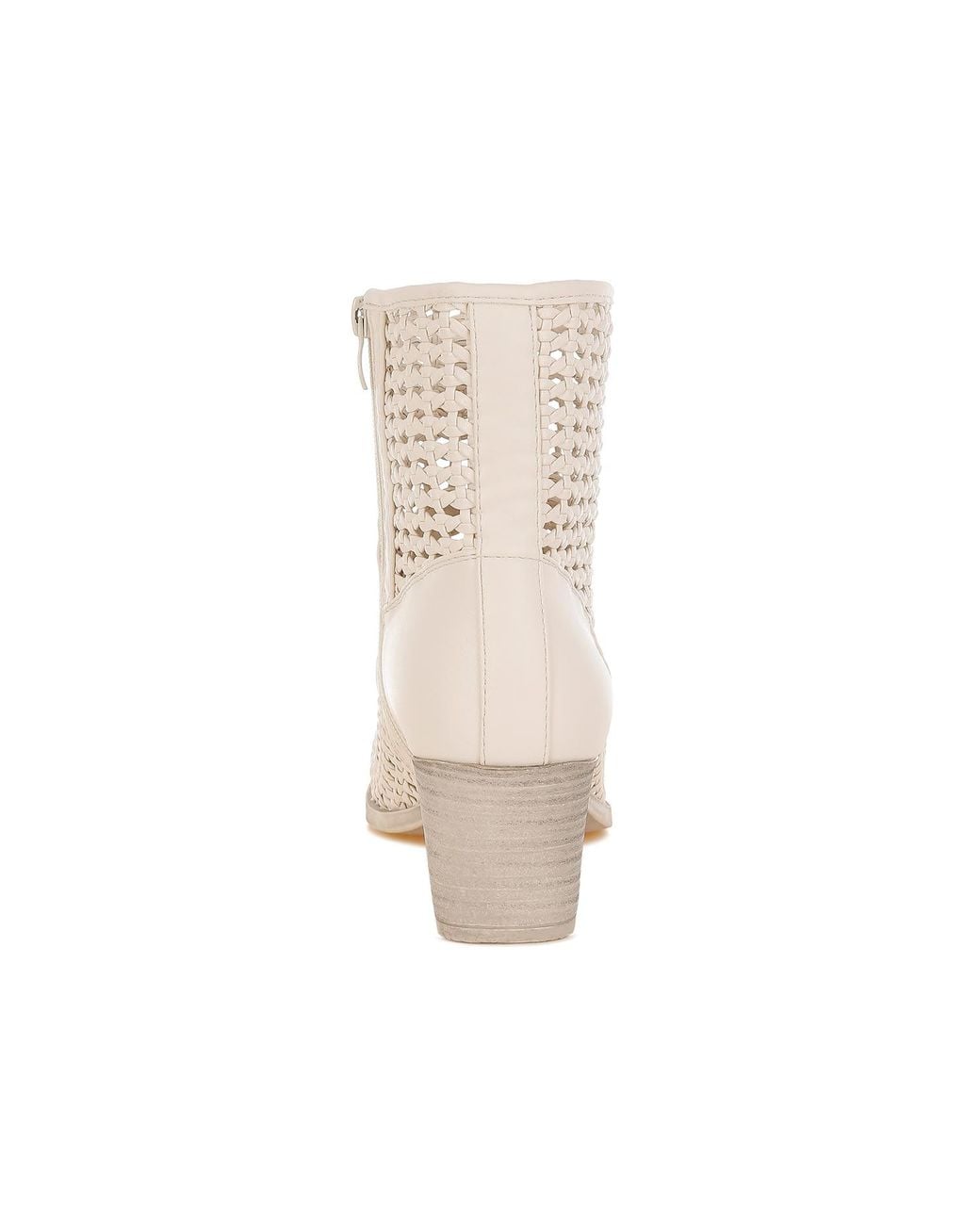 Rag & Co Natural Artisole Woven Pleather Block Heel Boots