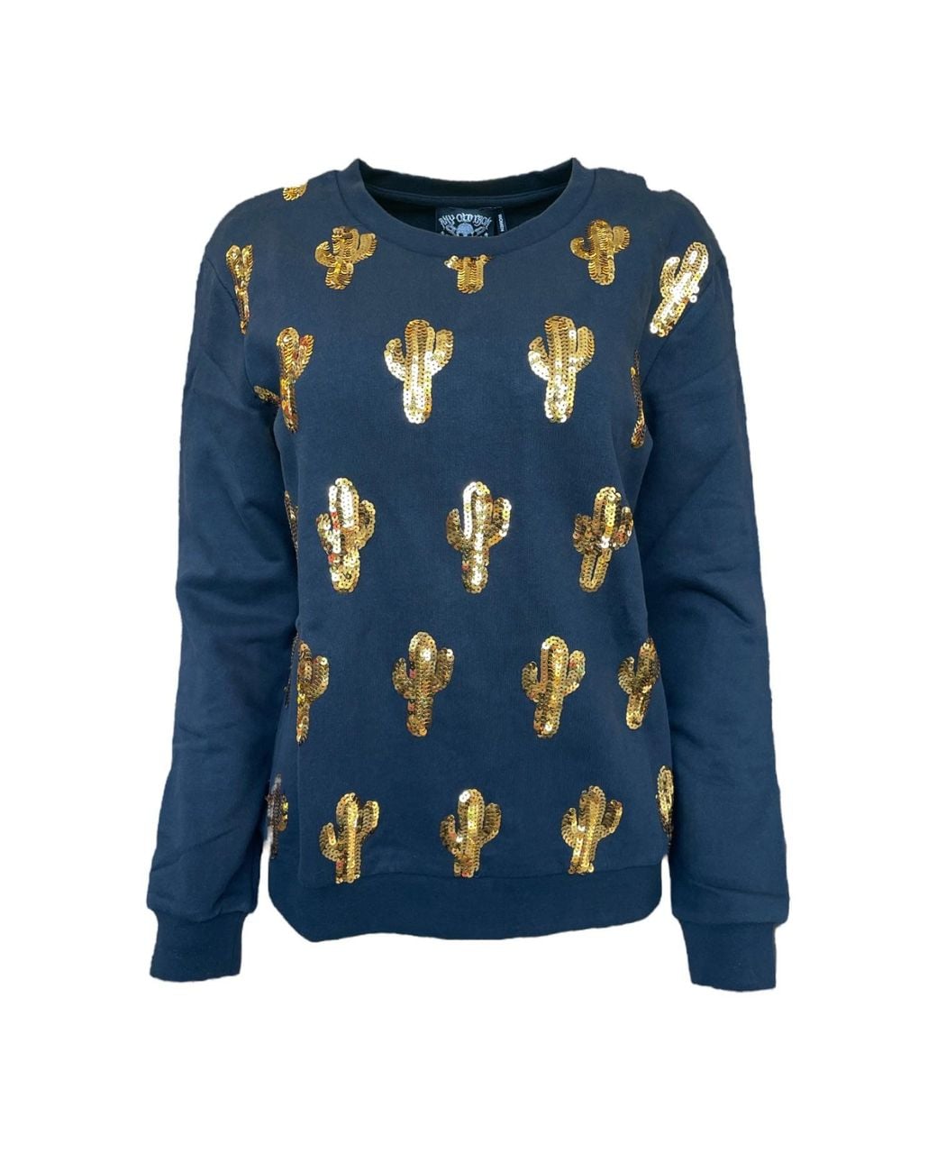 Any Old Iron Blue Small Sequin Cactus Sweatshirt for men