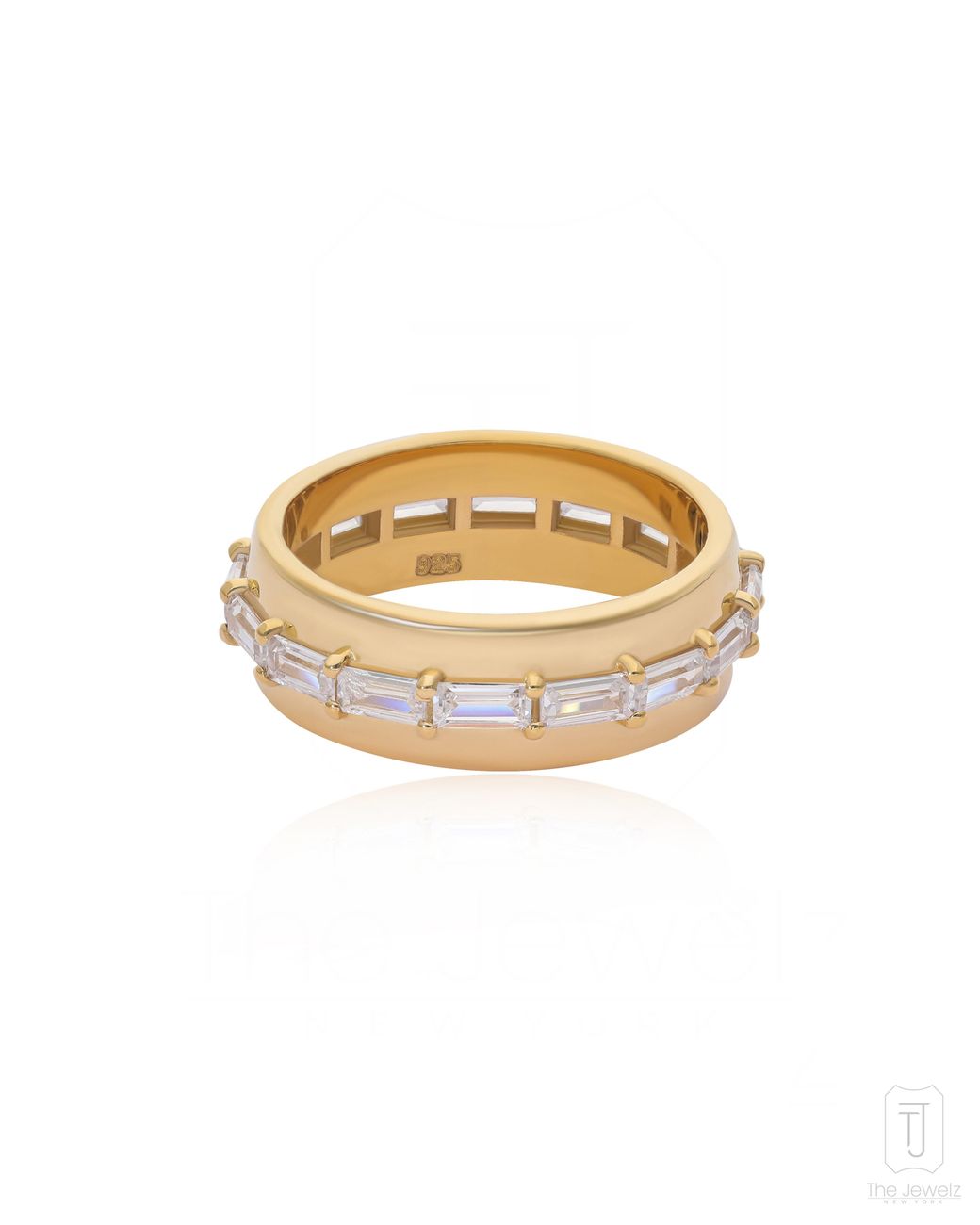 The Jewelz White Drum Baguette Ring For