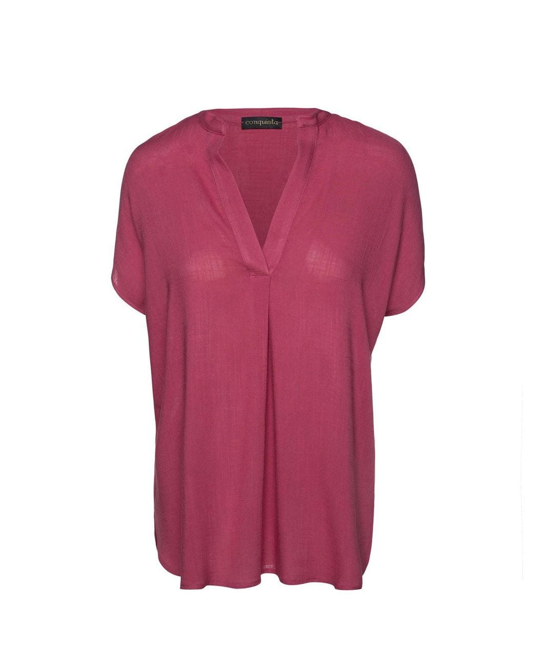Conquista Purple Sleeveless Burgundy Linen Style Top