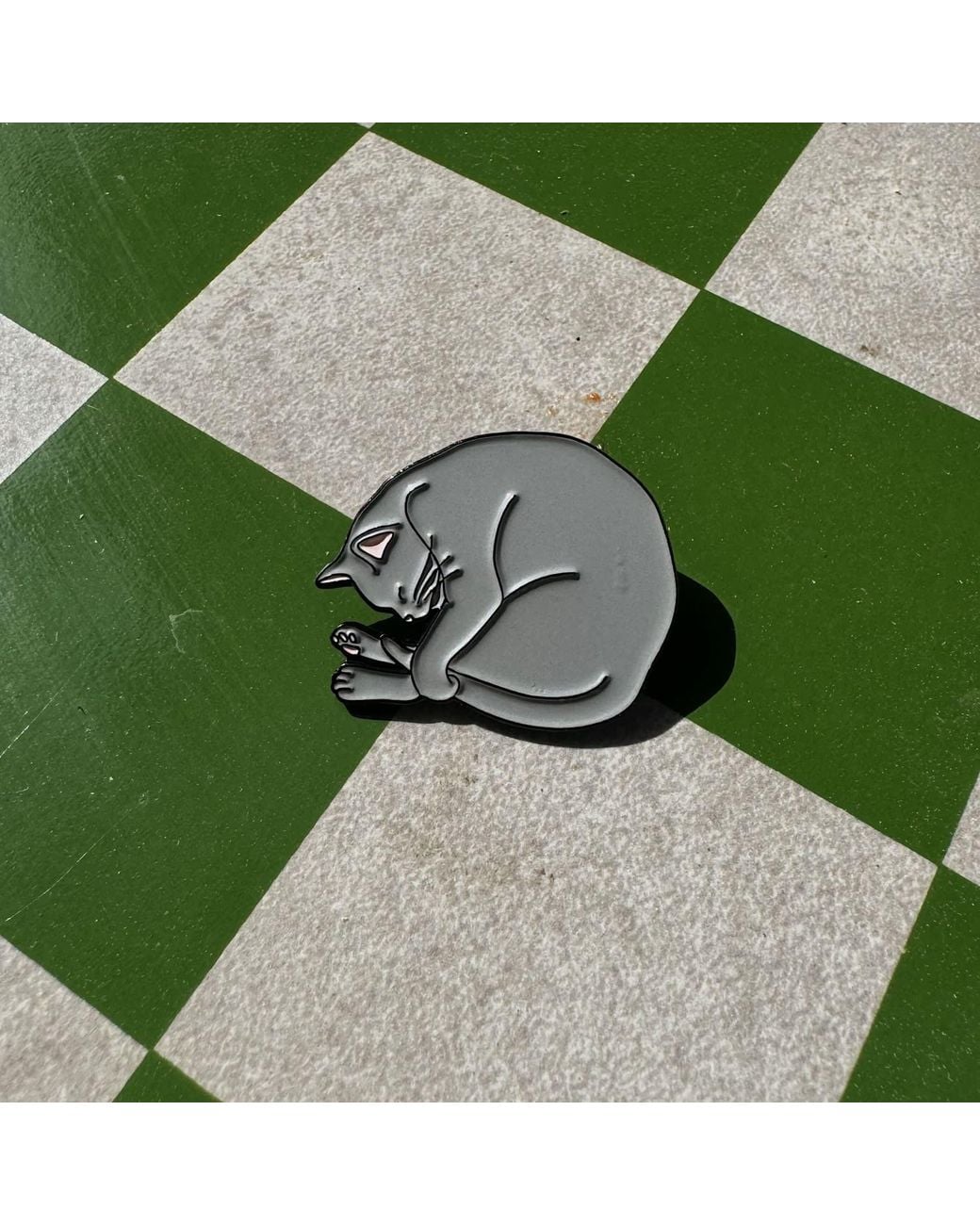Make Heads Turn Gray Enamel Pin Sleeping Cat