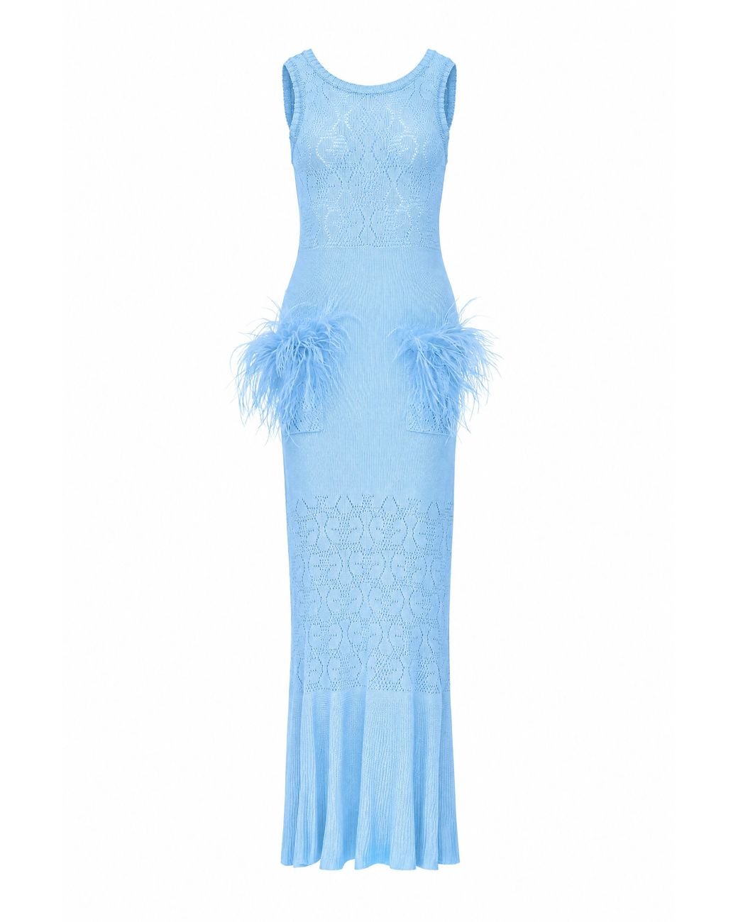 Andreeva Blue Aqua Bamboo Knit Dress