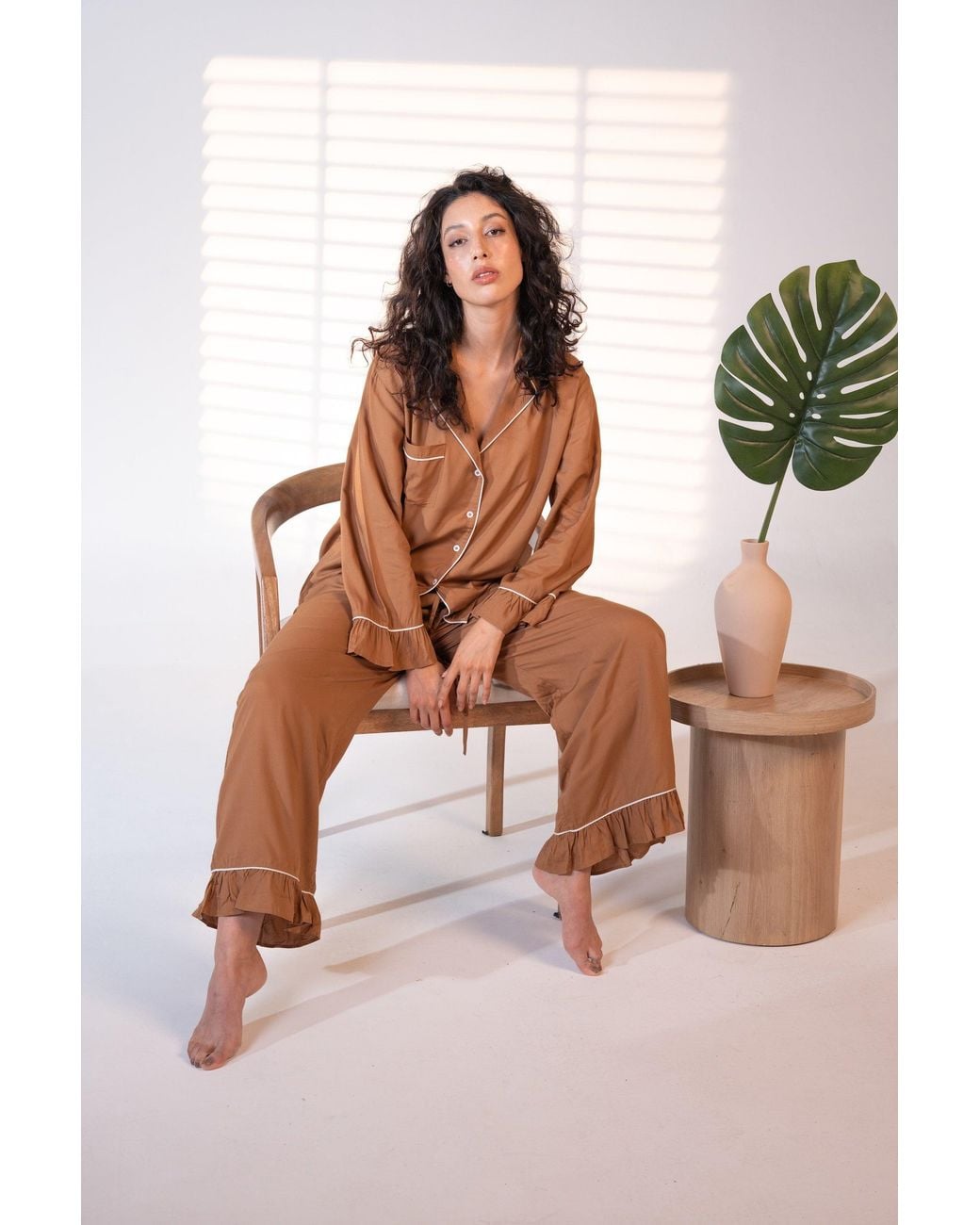 Carolina Benoit Brown Luxury Bamboo Pajama Set