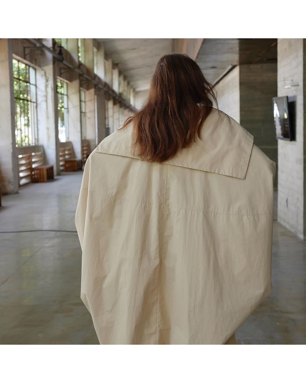 Belsize25 Natural Neutrals Wing Coat Oversized Cocoon-Shaped Trench Coat