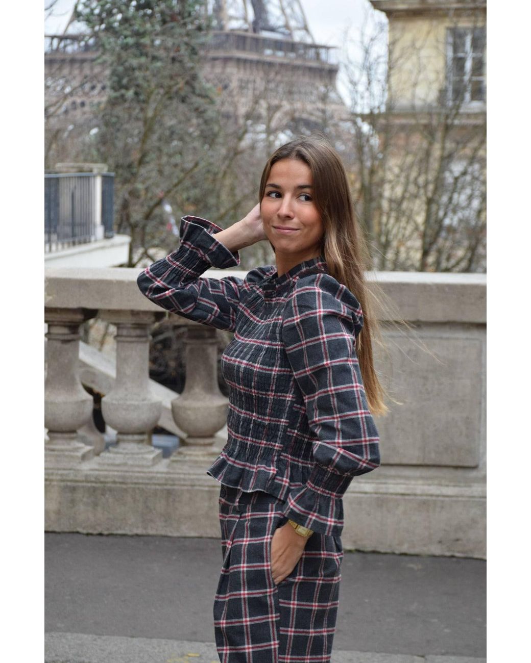 Mind Traveler Black Chia Alia And Checked Blouse