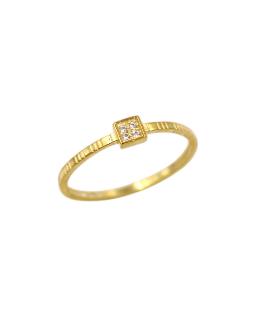 1610Istanbul Metallic Minimal Swarovski Ring