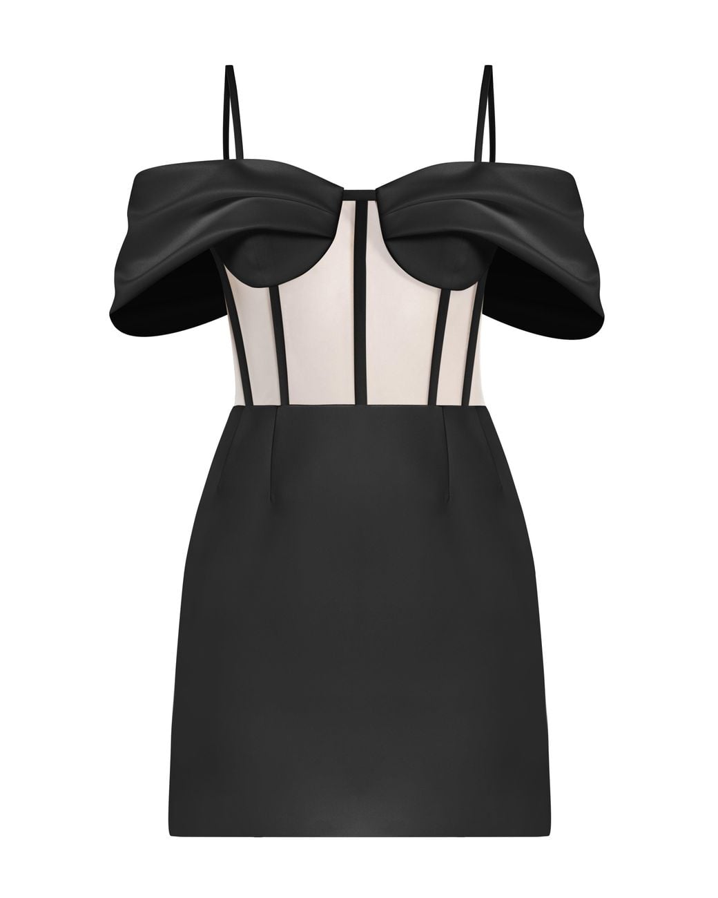 Tia Dorraine Black Belle Of The Ball Satin Mini Dress