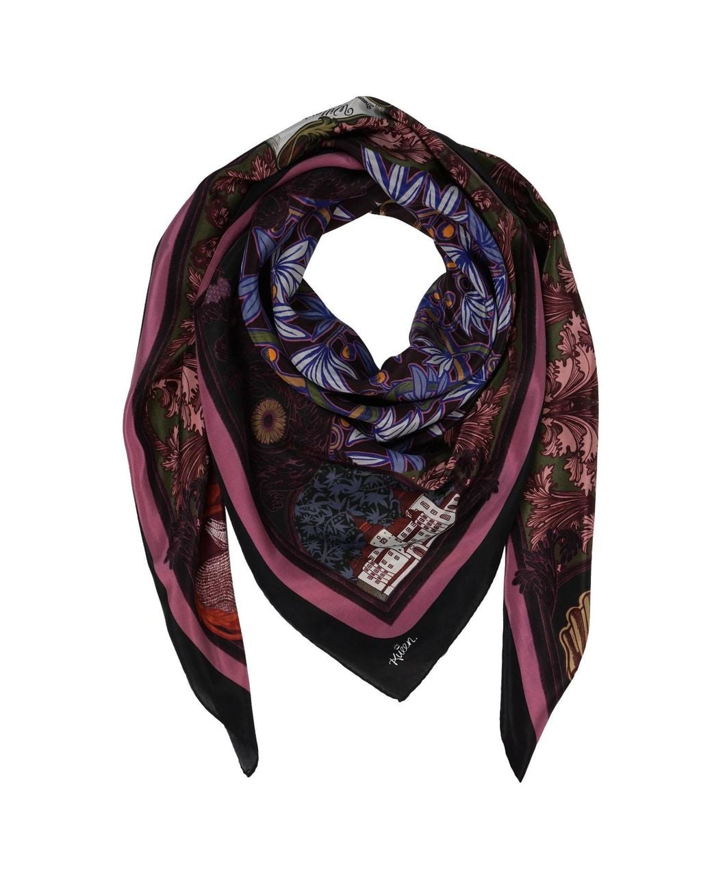 Kueen Purple Silk Scarf
