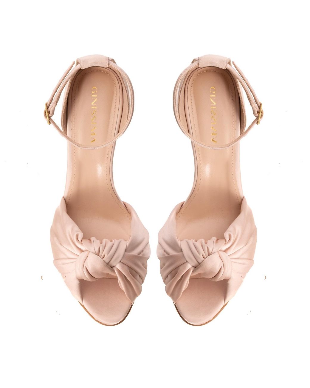 Ginissima Pink Neutrals Sofia Nude Satin Sandals