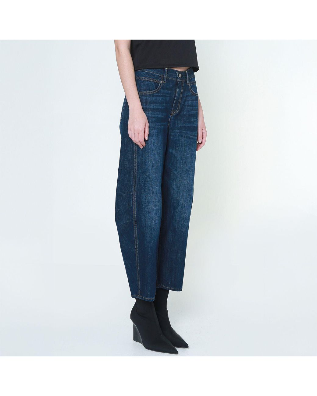 NOEND Blue Ava Flutter Slung Fit Jeans
