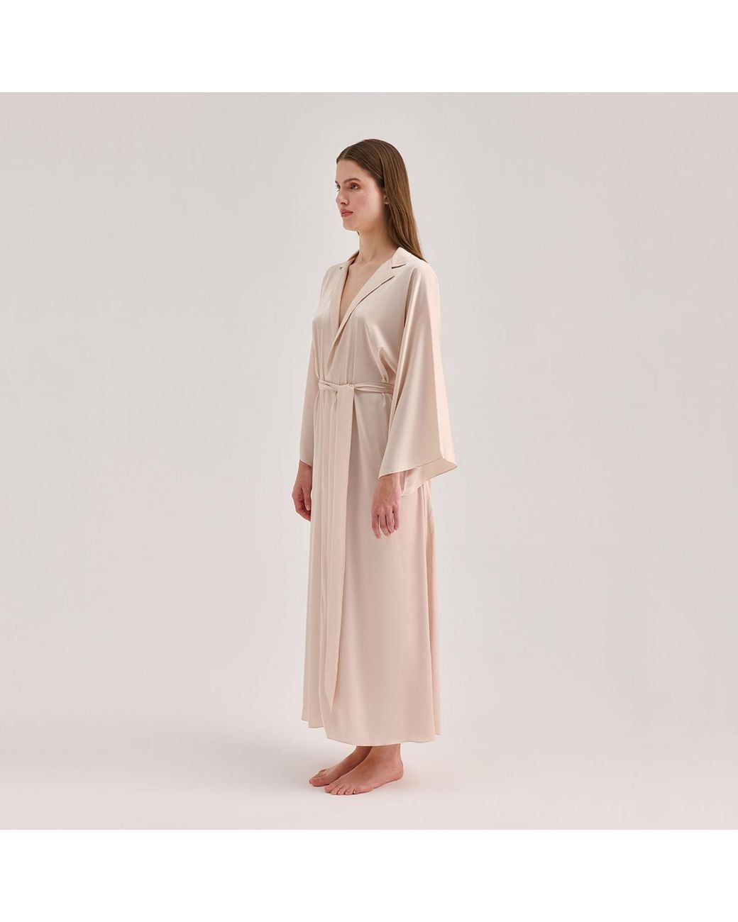 Avenue 8 Natural Silk Maxi Collar Robe