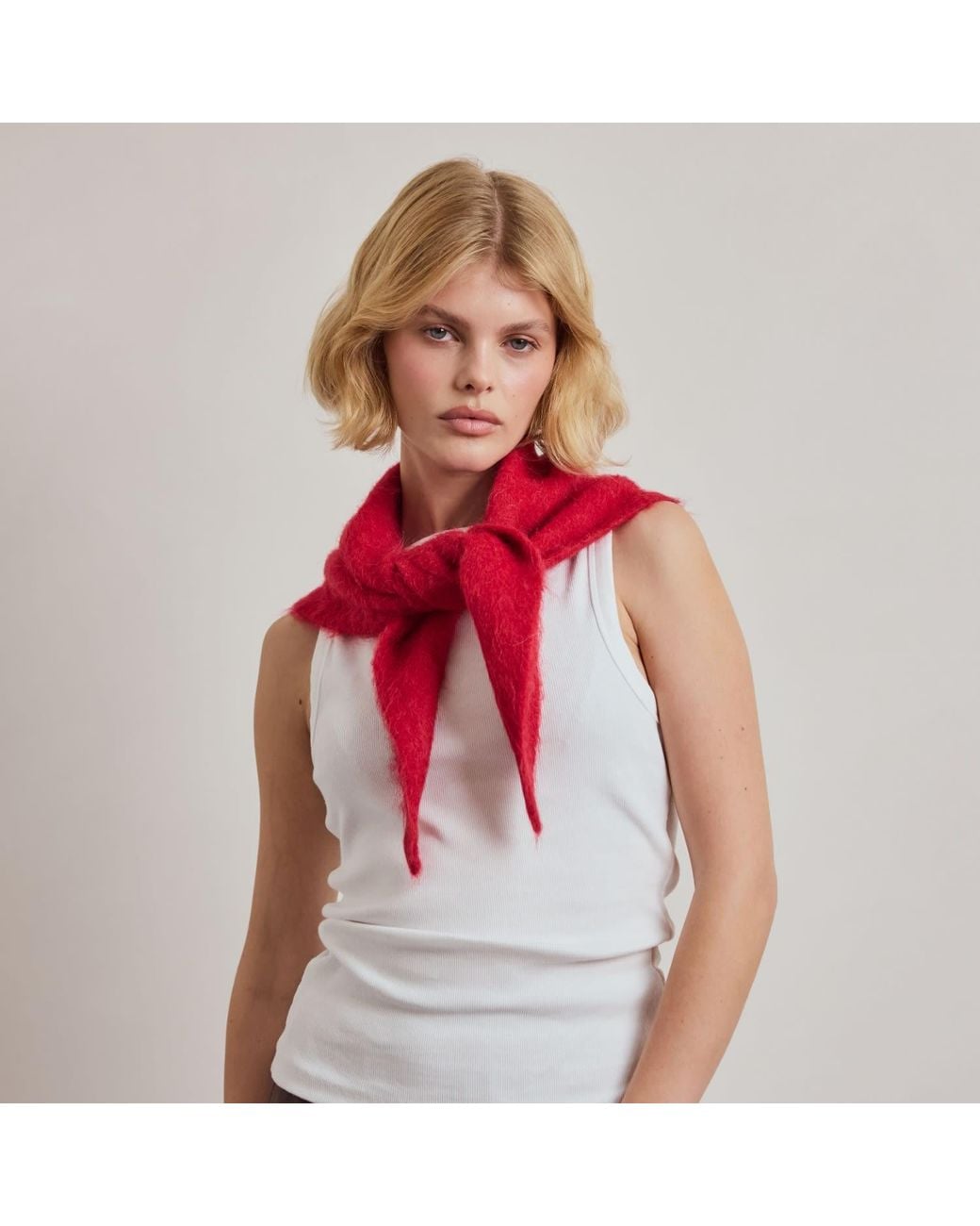 Arctic Fox & Co. Red Alpaca Triangle Scarf