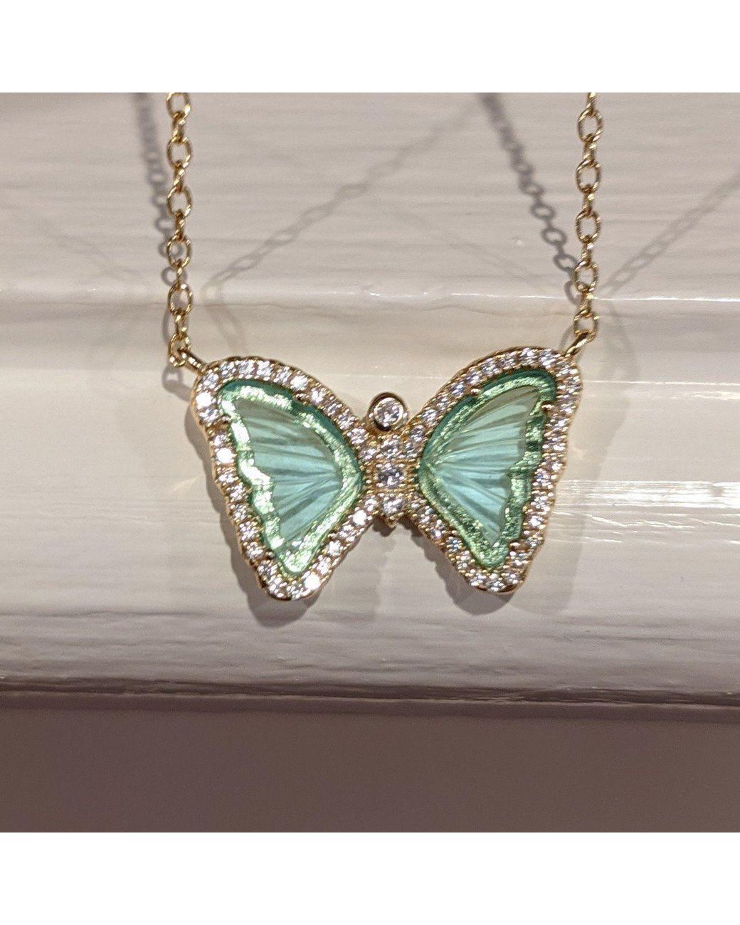 KAMARIA Blue Mini Butterfly Necklace