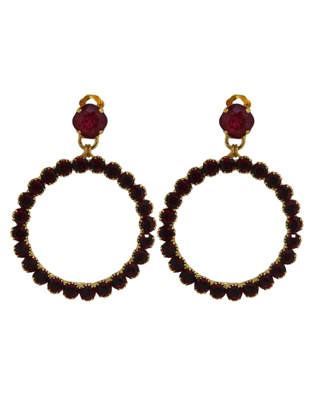 Vicki Sarge Brown Yuletide Hoop Earrings
