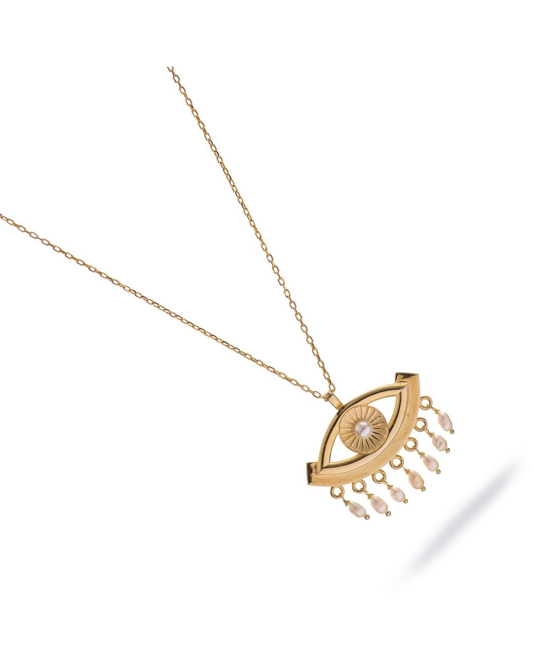 Ebru Jewelry Metallic Cleopatra's Mystic Pearl Eye Necklace