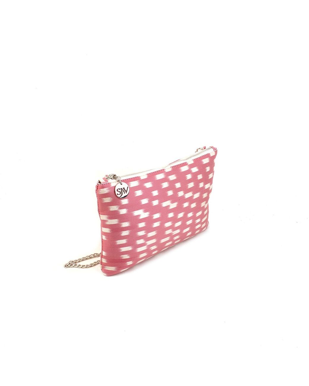 SJW BAGS LONDON Pink Aquila Ikat Clutch Bag