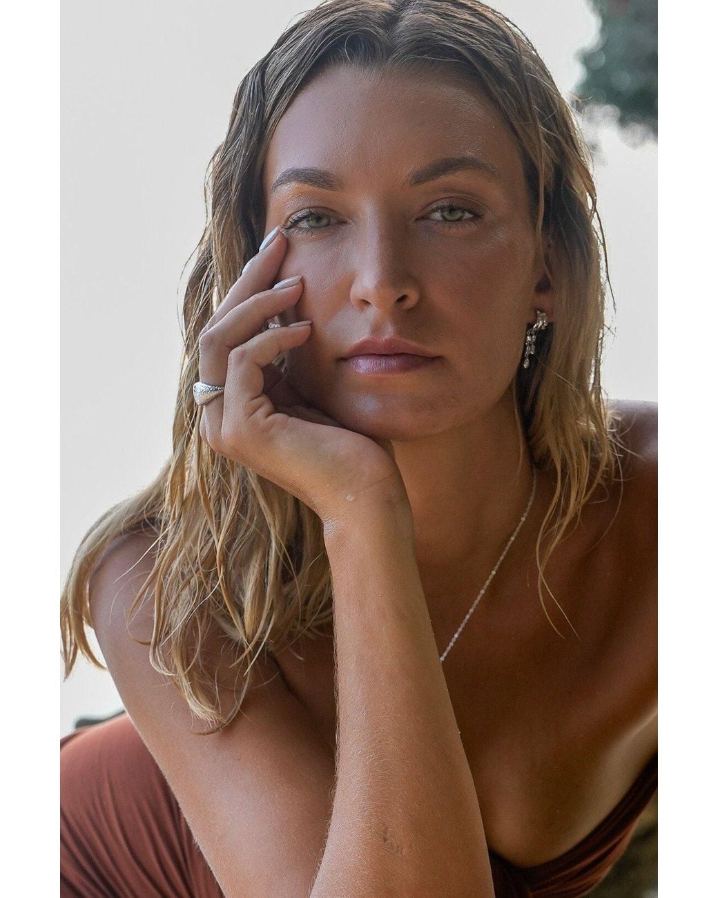 Aaria London White Petra Earrings