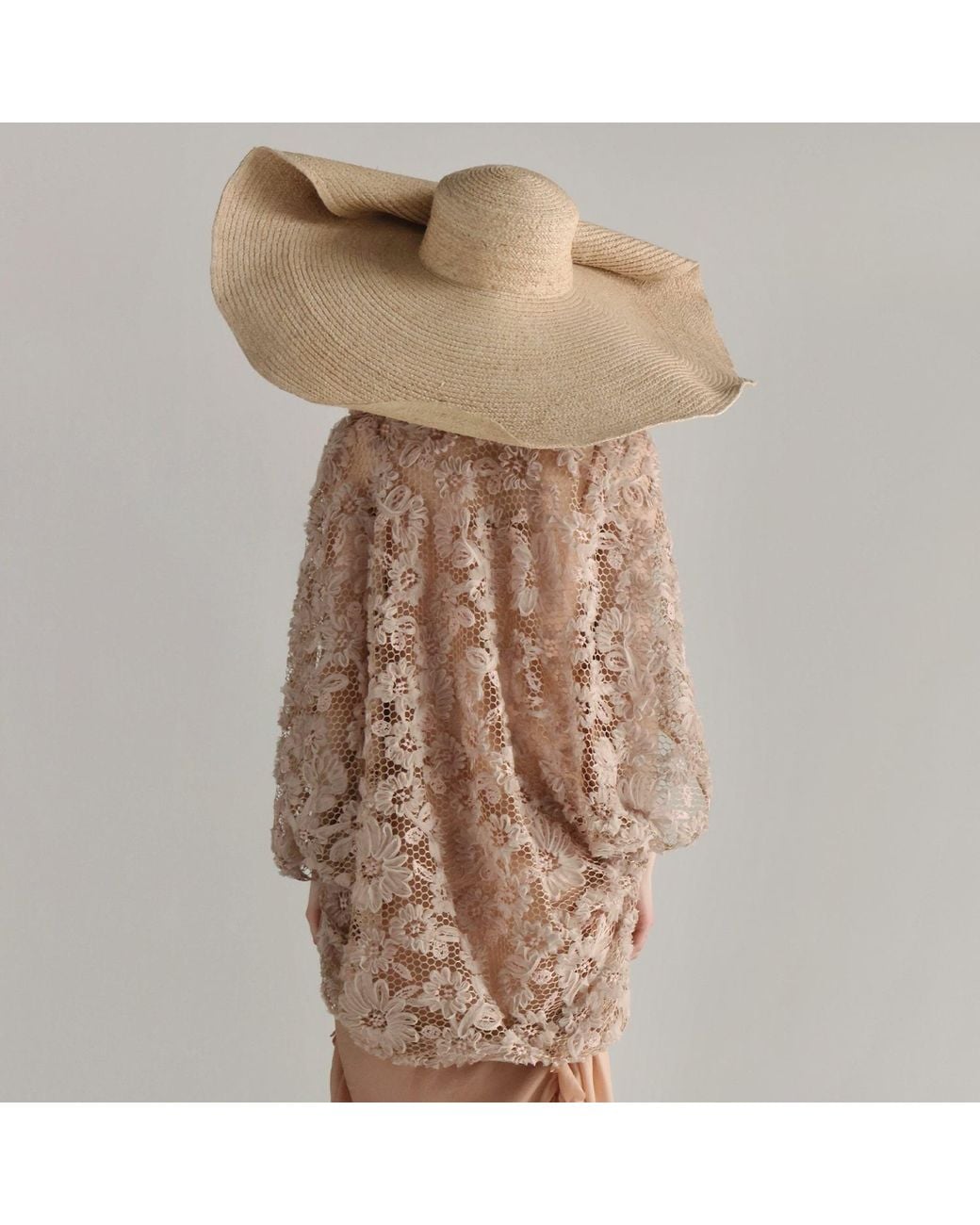 Belsize25 Natural Neutrals Rose Blush Textured Floral Lace Open-Front Kimono Cardigan