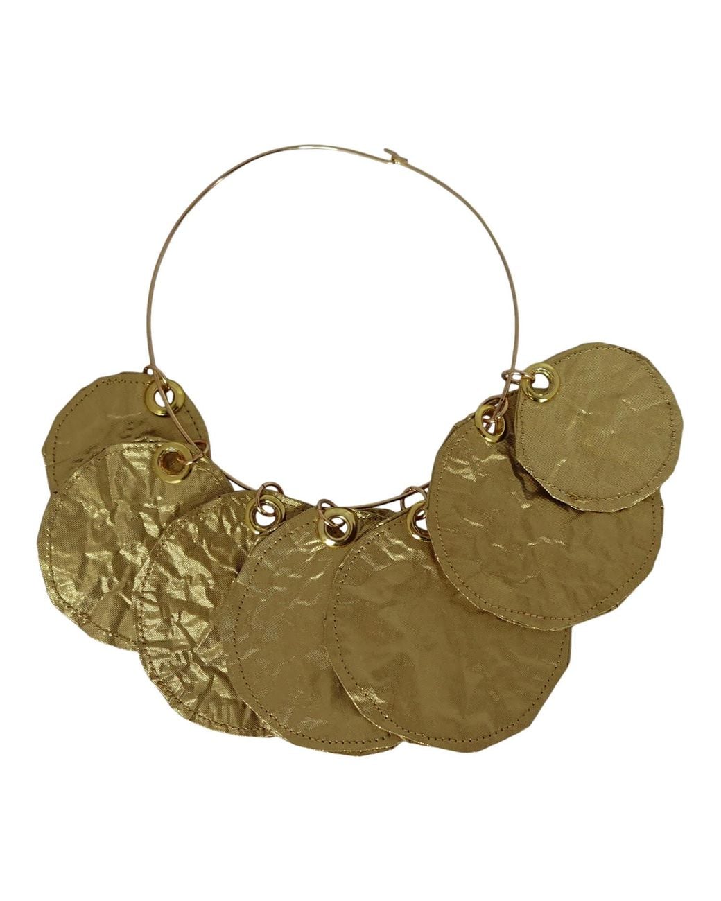 Romer Millinery Green Metallic Coin Disc Choker