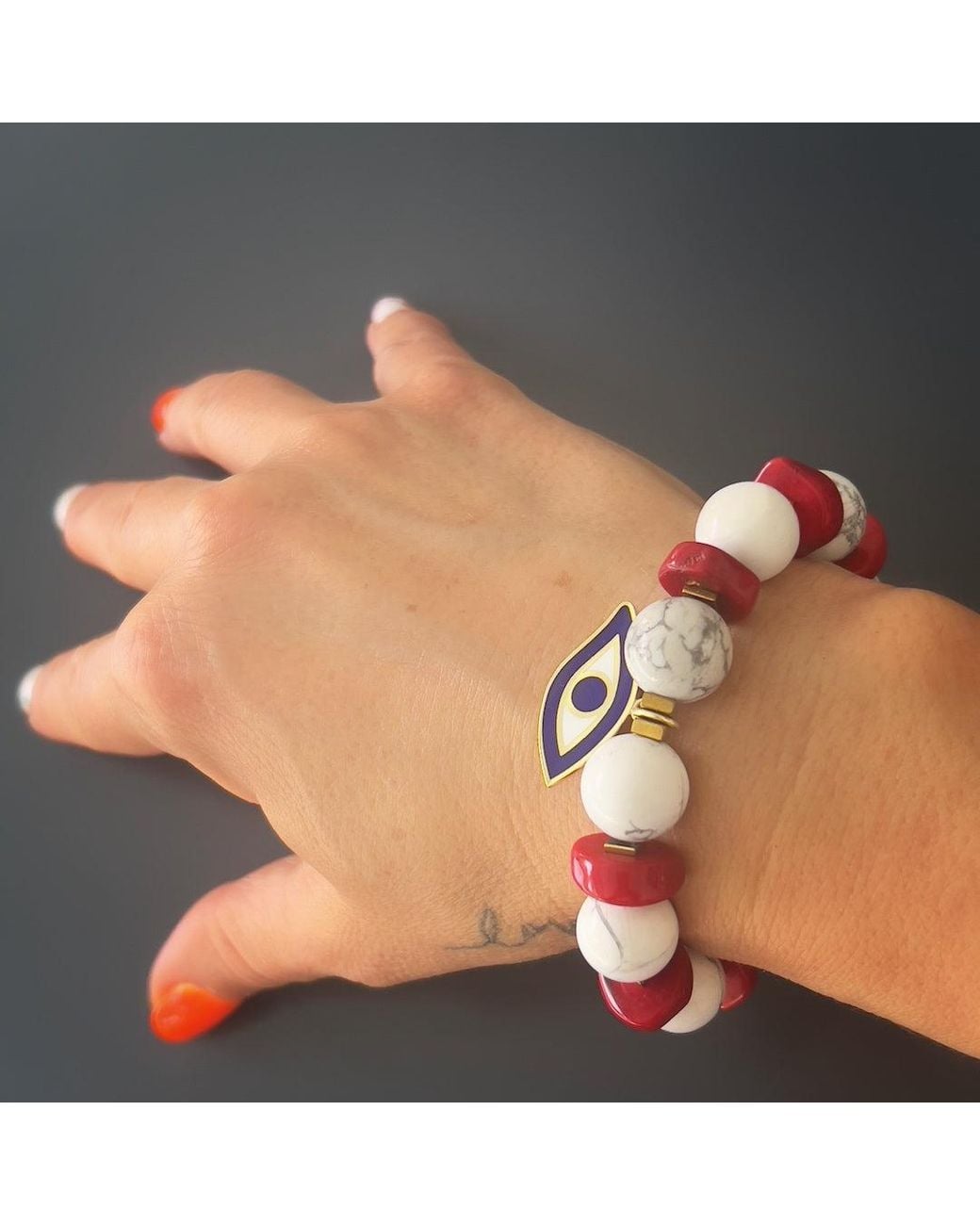 Ebru Jewelry Red Spiritual Beads Evil Eye Bracelet