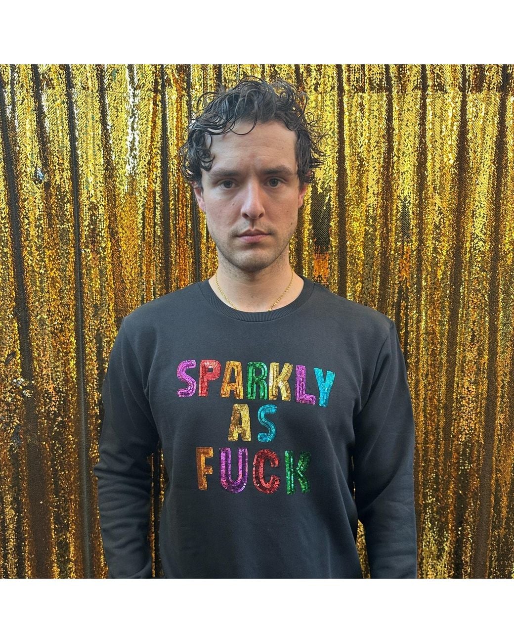 Any Old Iron Blue Sparkly As Fuck Sequin Sweatshirt