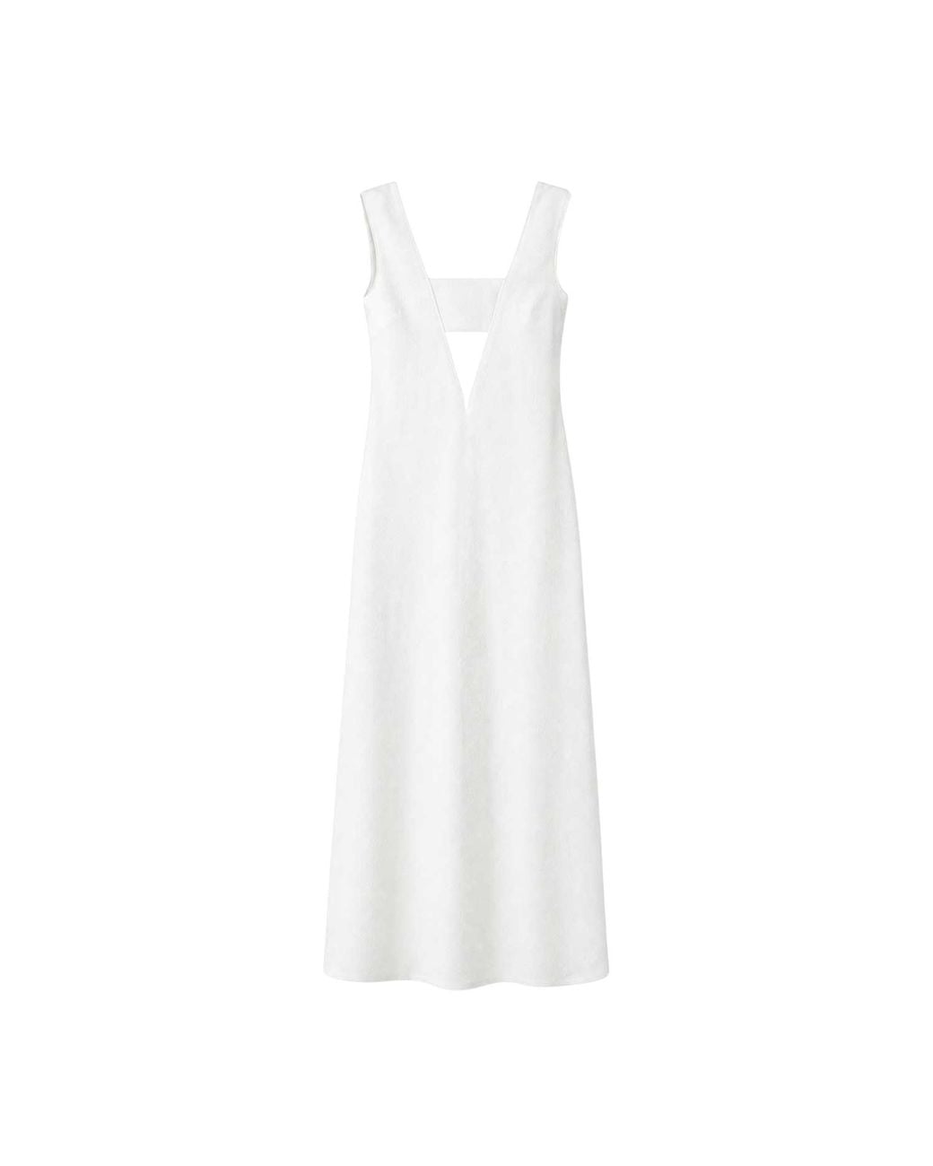 Humans & Land White V-Neck Maxi Dress With Pockets