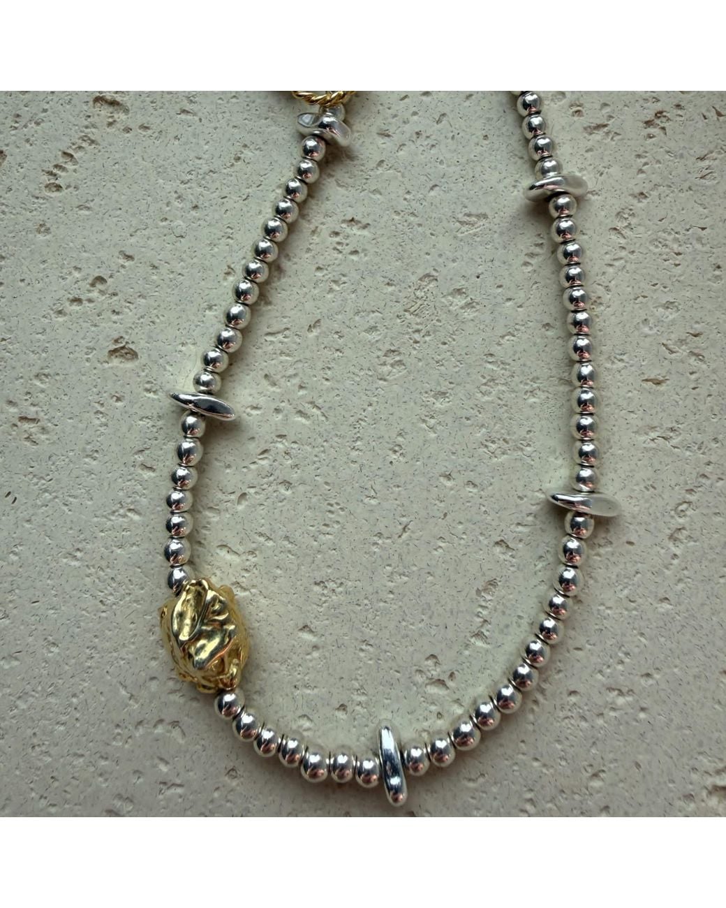 Larsuu Metallic Solar Orbit Hematite Necklace