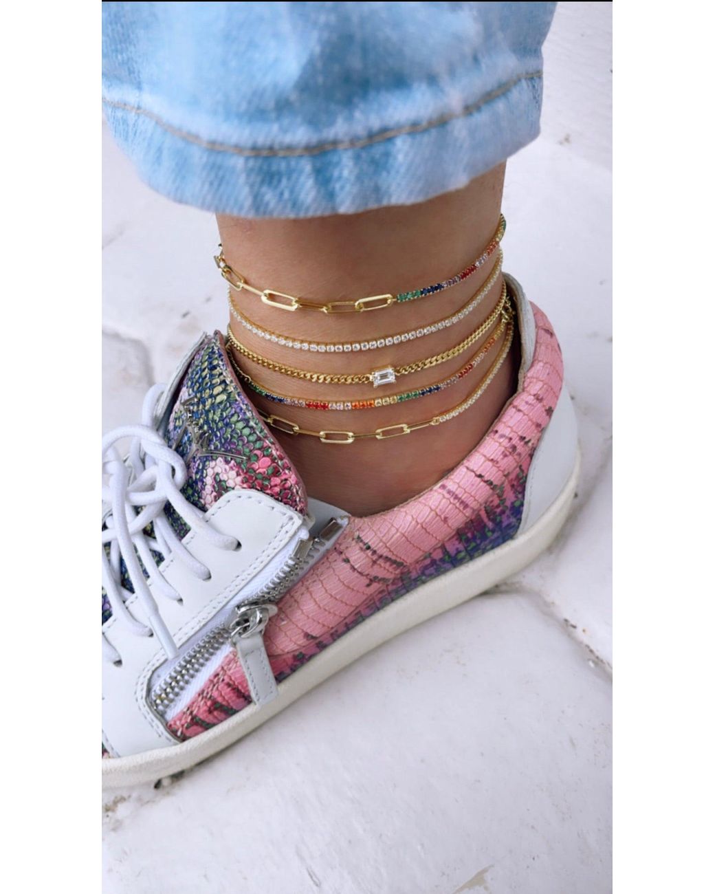 SHYMI White Tennis Anklet