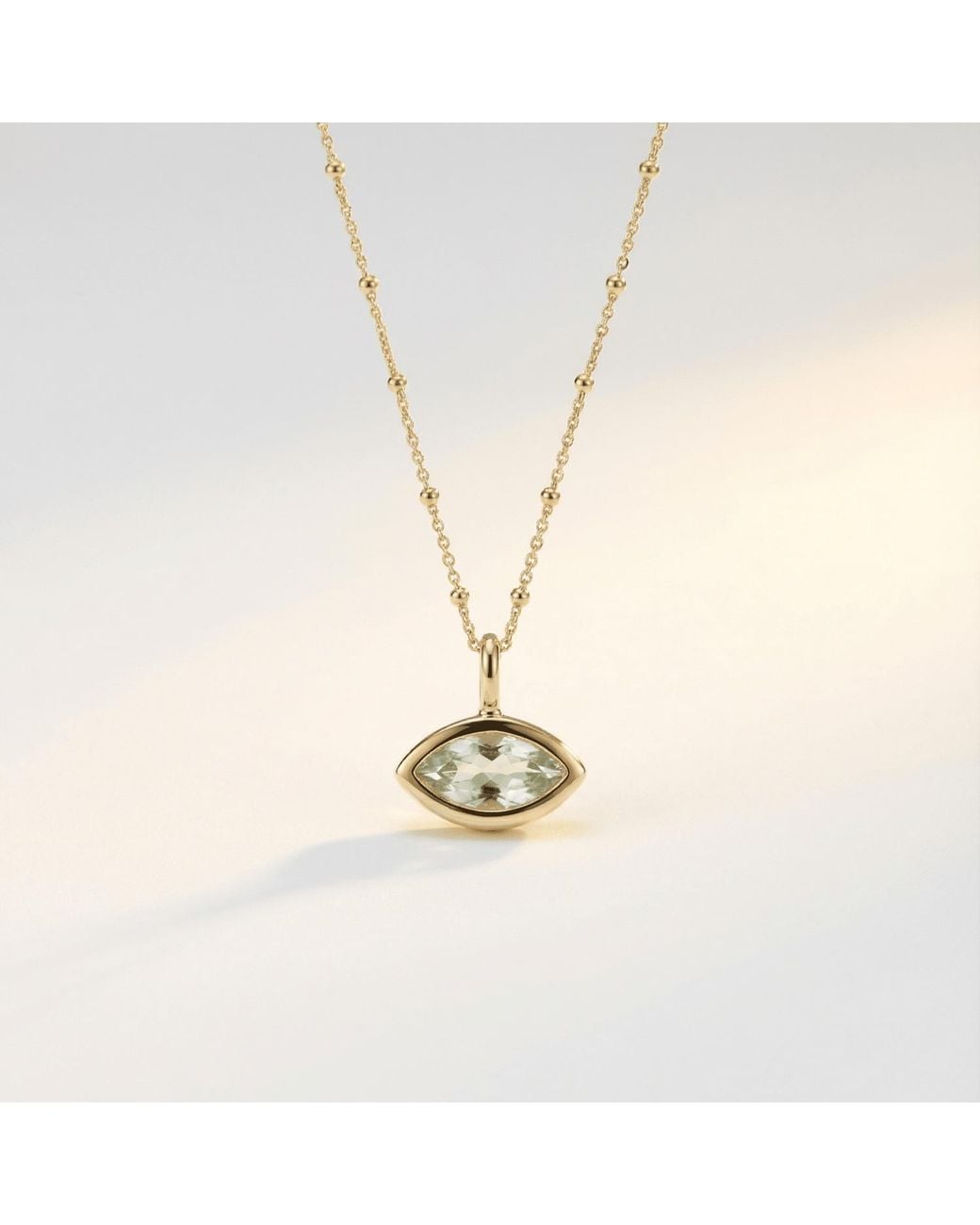Dainty London Metallic Siren's Teardrop Quartz Necklace