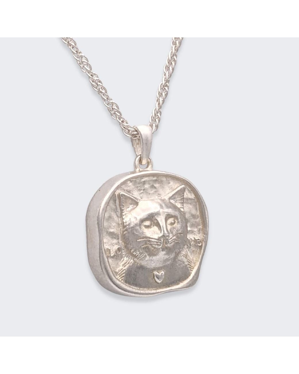 Frenvyrn Metallic Lars Reversible Cat Coin Necklace, Sterling for men