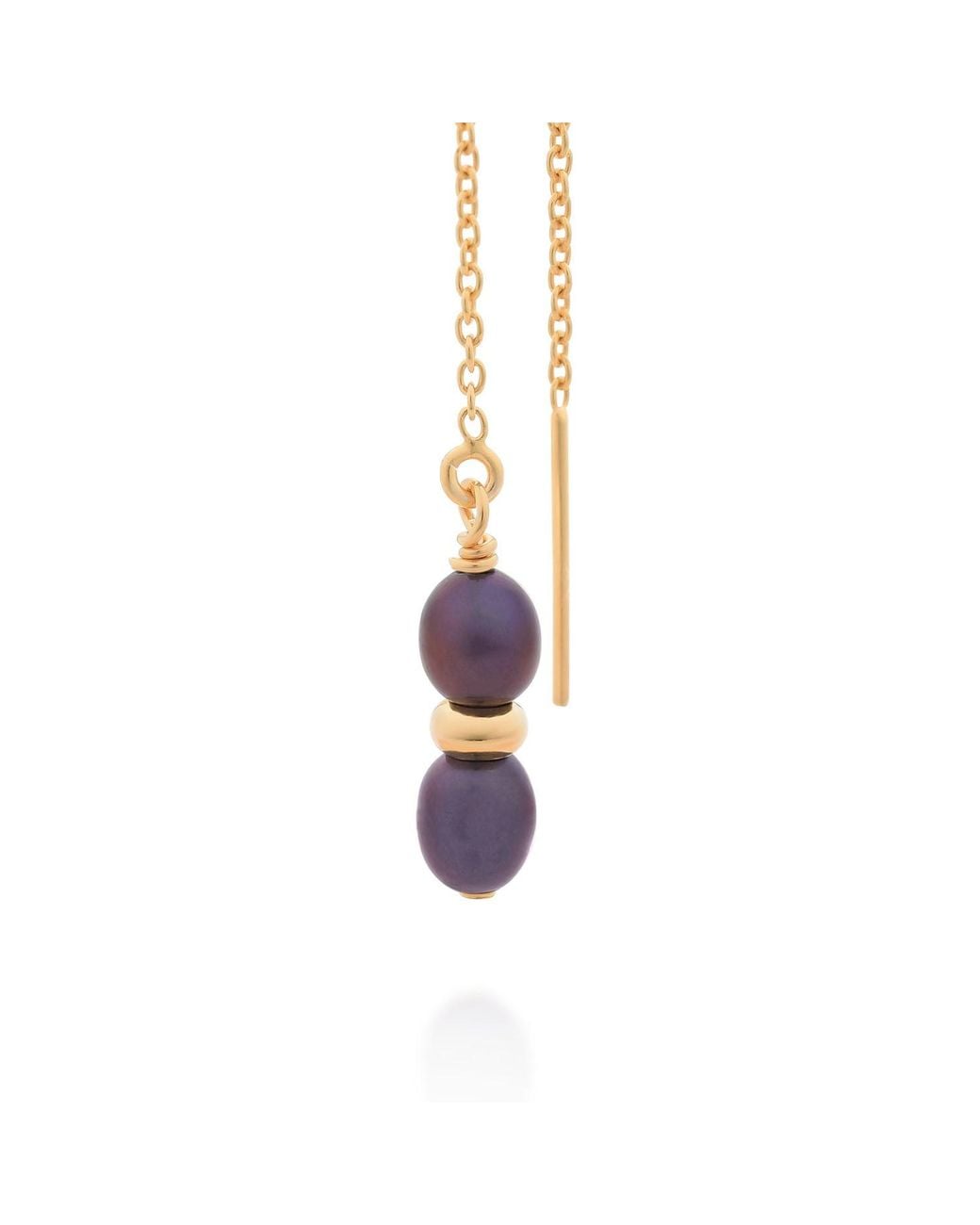 Nellou Jewellery Metallic Ellen Peacock Pearl Fall Earrings Plated Sterling