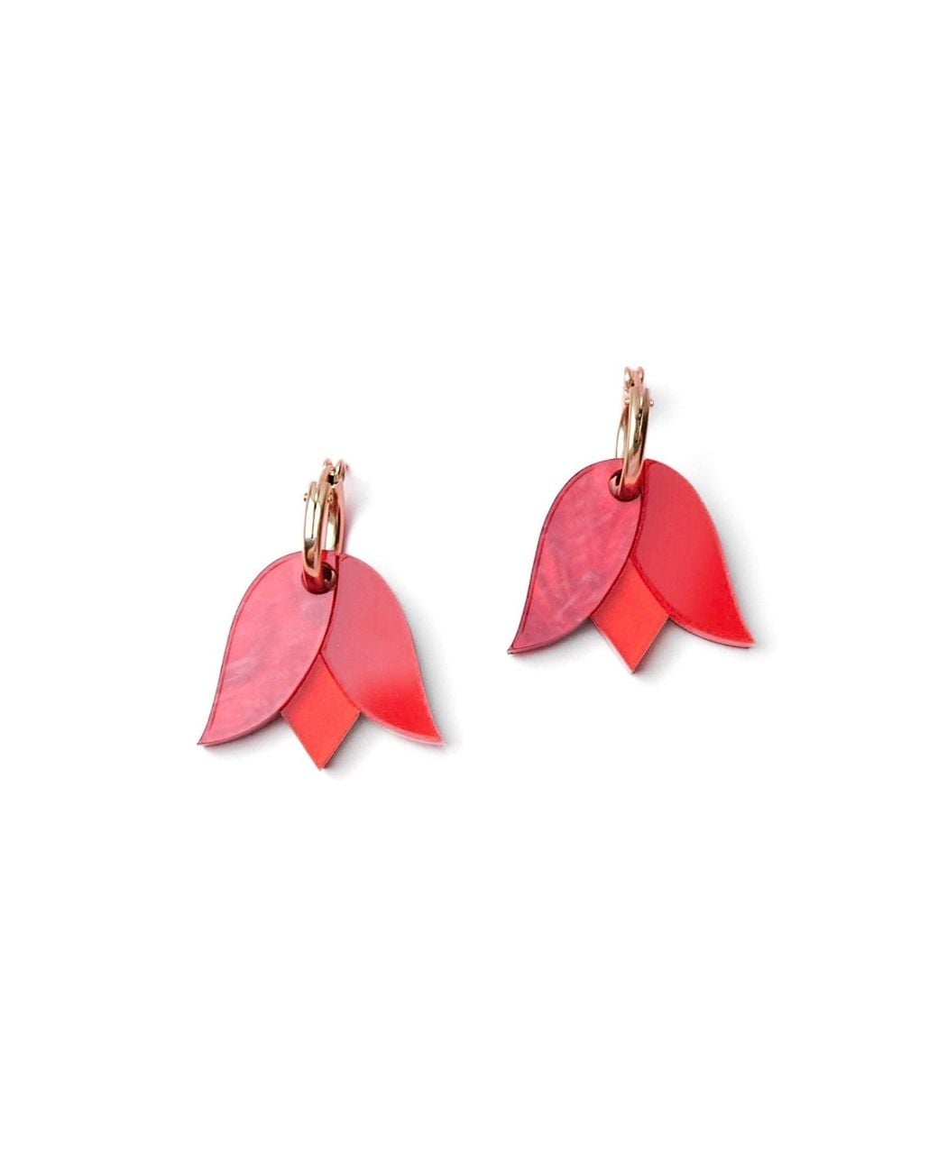 By Chavelli Red Tulip Earrings