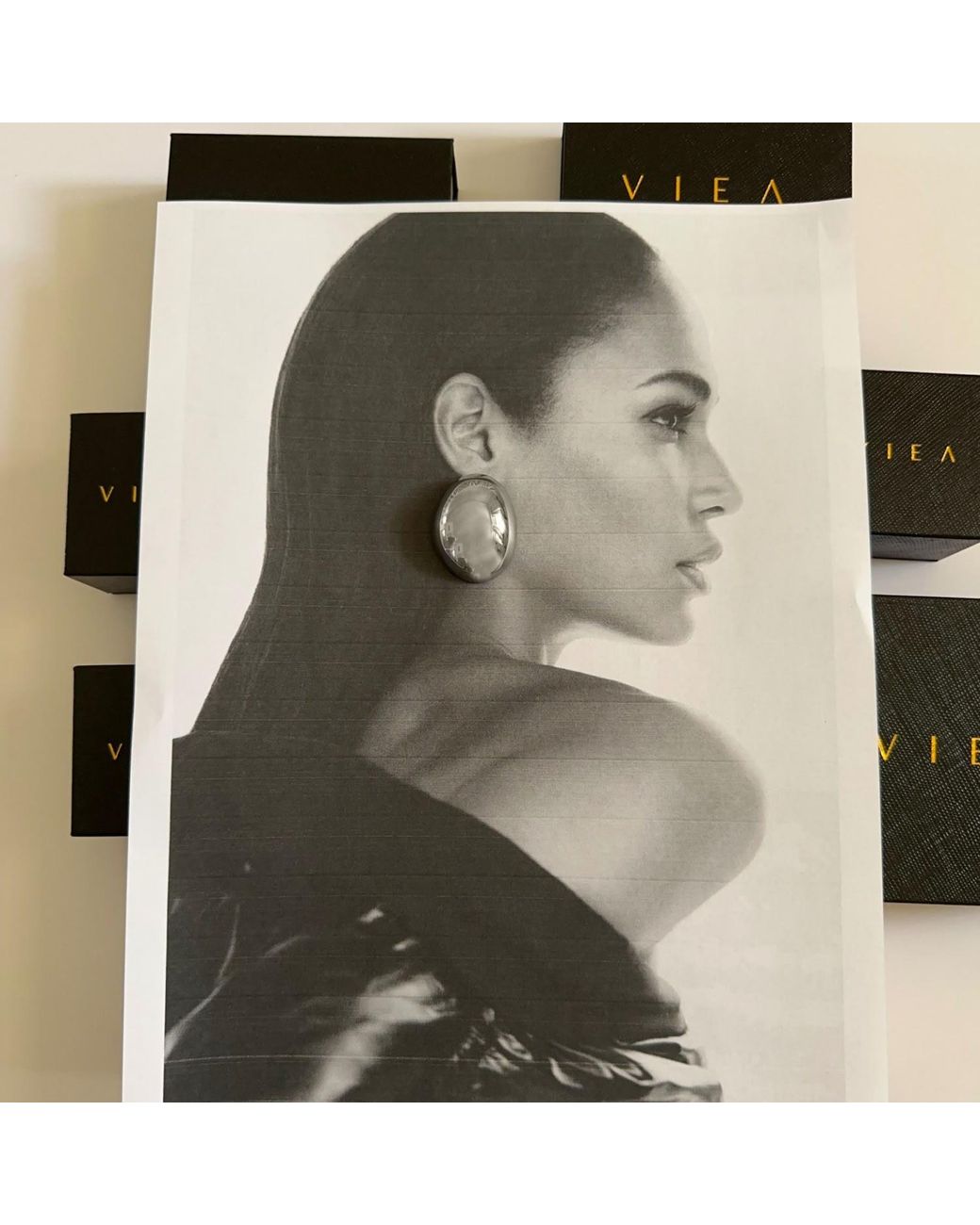VIEA Gray Mona Dome Earrings