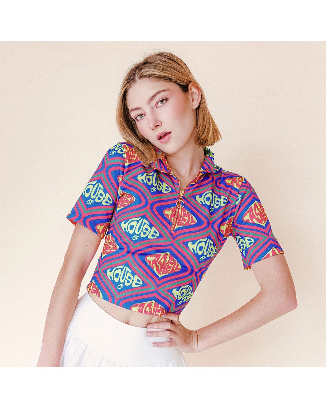 House of Caswell Multicolor Sophia Mock Neck Top