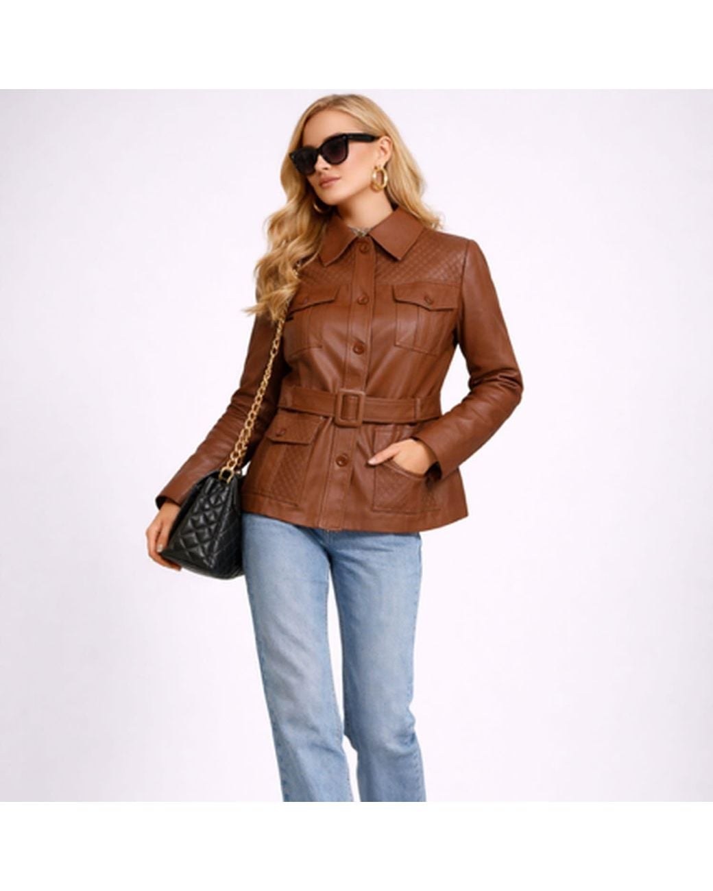 Zasta Studio Brown Old Fashioned Leather Trench Jacket
