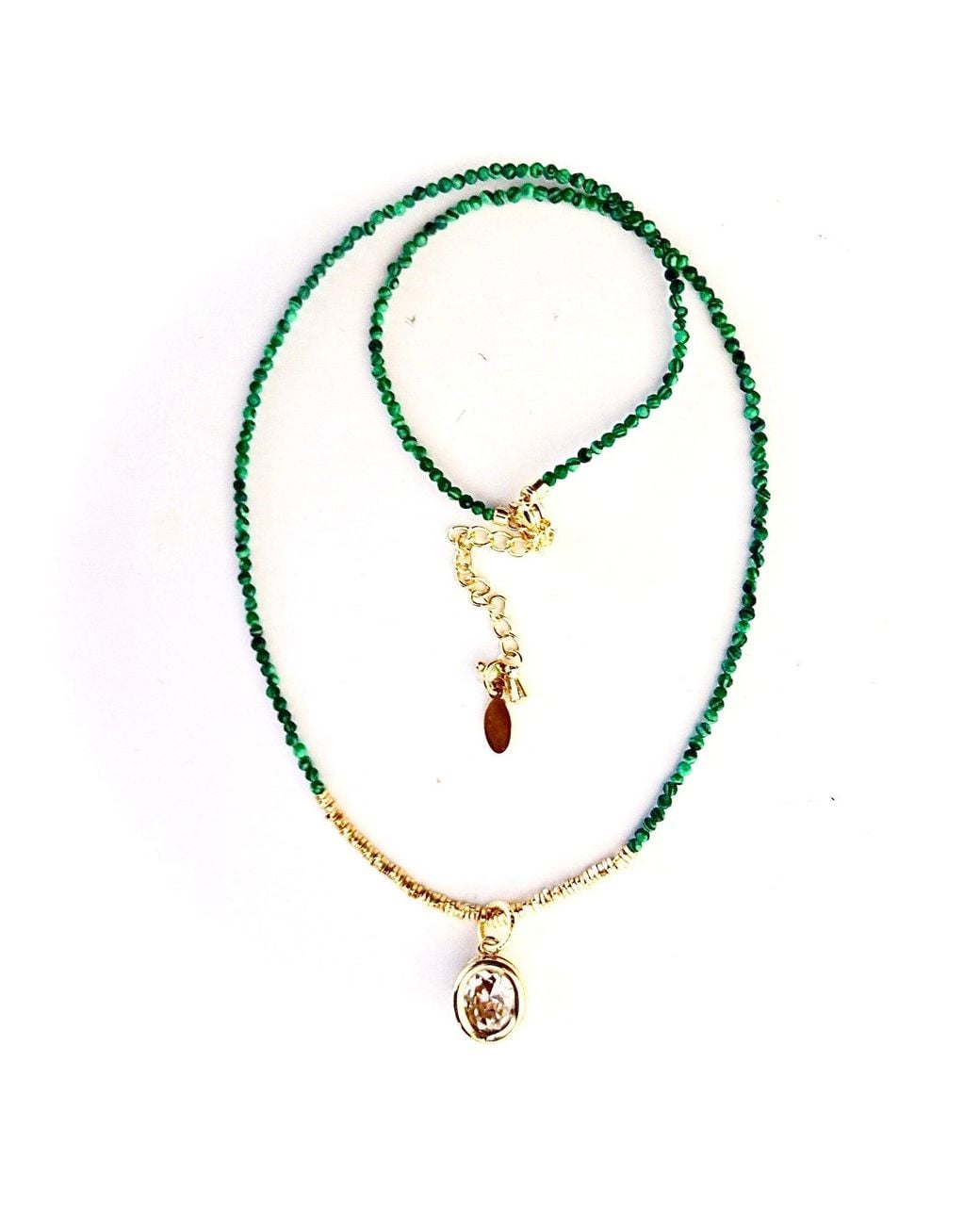 Persia Dona Jewelry Metallic Gemstones X Oval Crystal Necklace