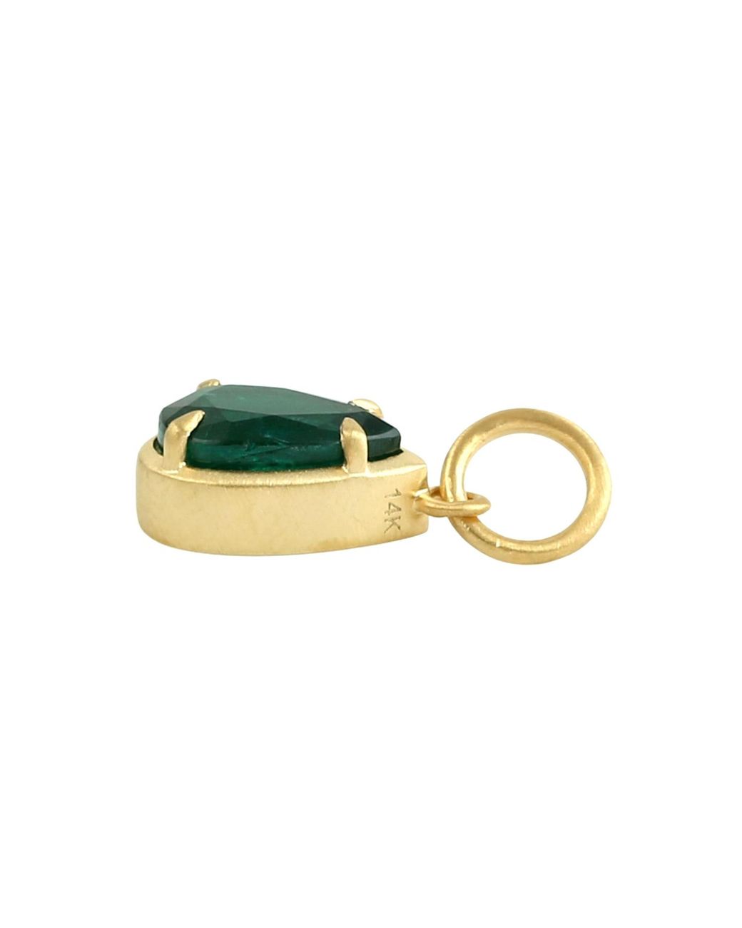 Artisan Green 14K Pear-Cut Emerald Solitaire Pendant