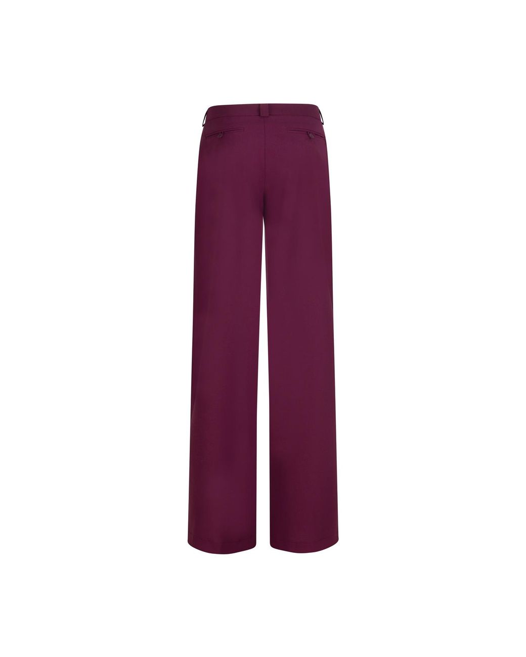 Gunda Hafner Ltd Purple Burgundy Mid Rise Straight Leg Merino Trousers