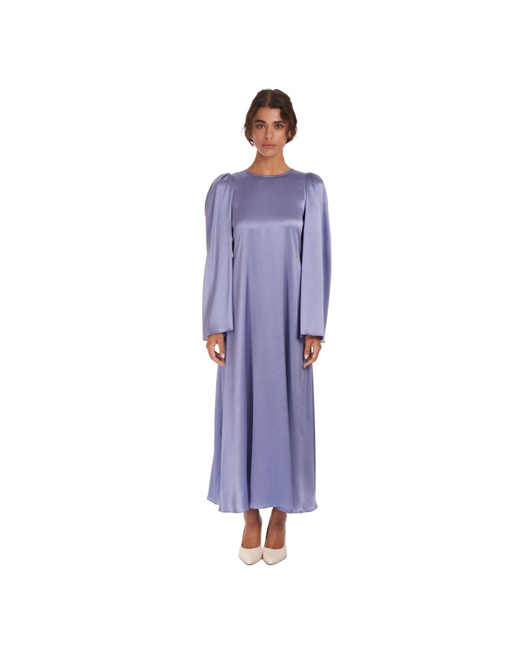 Sofia Tsereteli Blue Silk Flare Dress