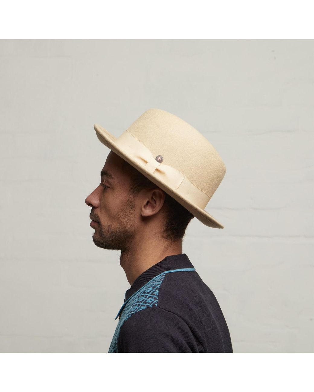 Dasmarca Hats Natural Godfather Ivory Wool Felt Hat for men