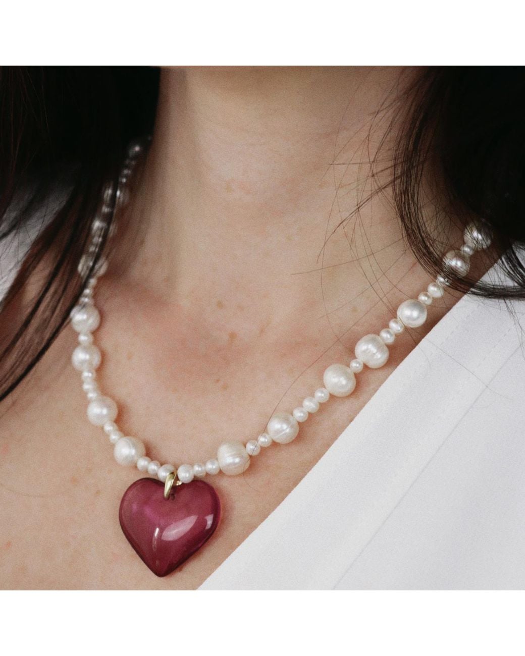 Larsuu Metallic Heart Necklace