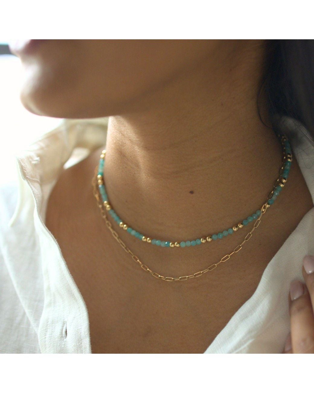 Herself Collections Metallic Amazonite Choker