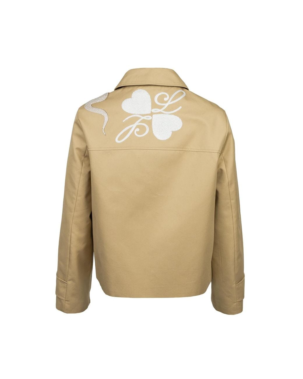 House of Laines London Natural Neutrals Laines Couture Embellished Ivory Snake Cropped Trench