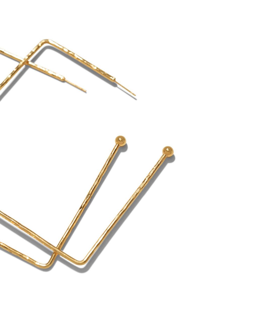 Jaredjamin White Small Squaretastic Hoop Post Earrings