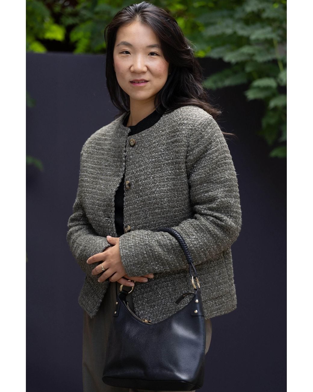 Stovaria Gray Handwoven Textured Wool Winter Jacket