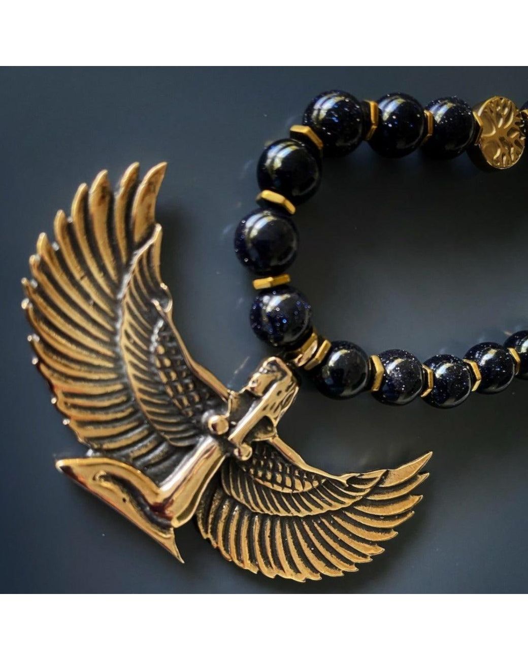 Ebru Jewelry Metallic Egyptian Goddess Isis Necklace
