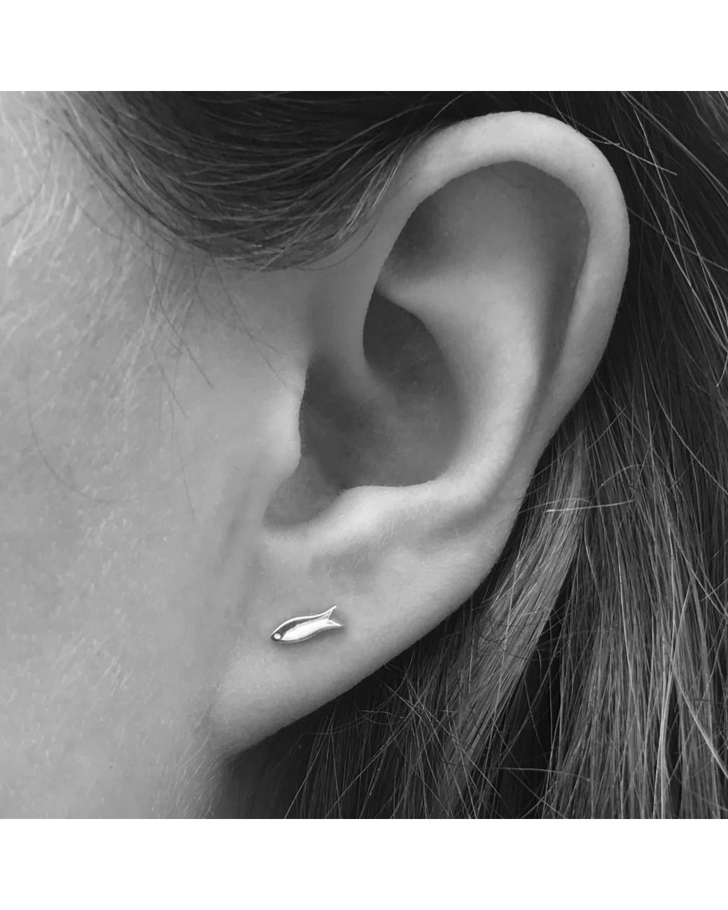 Lime Tree Design Metallic Mini Fish Stud Earrings